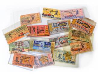 Lot 14
1950's Indianapolis 500 Tickets Lot of 14 2 1/2"H x 5"W (one)