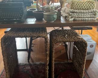 Rattan nesting tables