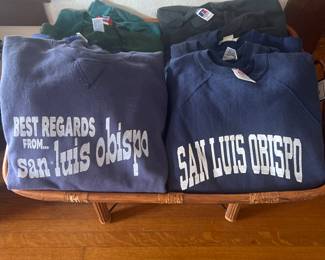 Hand screened sweatshirts. Rad. All screened on vintage cozy sweatshirts in LA.