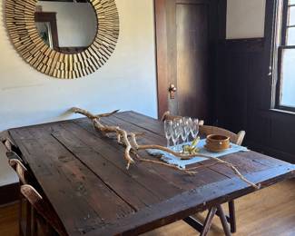 Round metal framed mirror