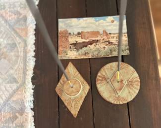Small maker incense burner, vintage place mats, 