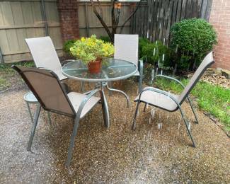 Patio set with four chairs