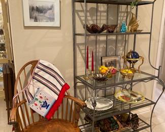 Pewter and Glass Bakers Rack