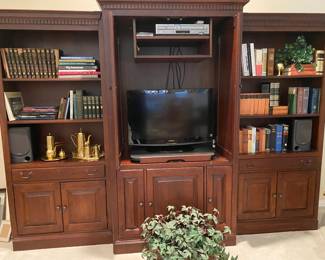 Wall unit with Insignia TV and Samsung DVD Player