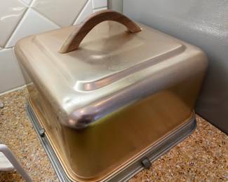 Vintage Aluminum square cake plate by Mirro