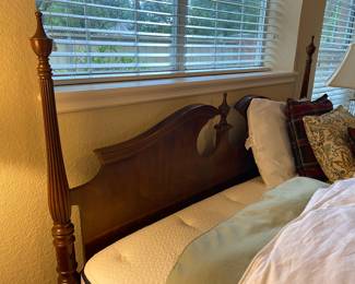 Drexel, Mahogany Queen Bed frame with mattress box springs