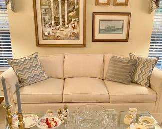 White Fabric Henredon sofa