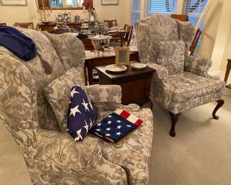 Fabric Arm Chairs by Henredon