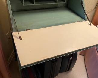 Hand painted secretary inside view