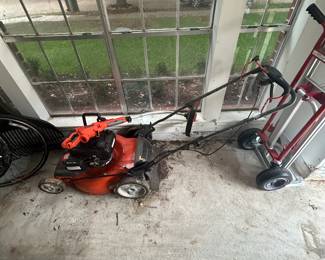 Husqvarna mower, Black and Decker weed whacker