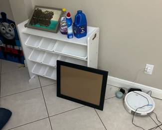 Storage cabinet, Bissell robot