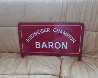 anheuser busch clydesdale stahl sign