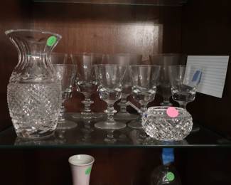 Waterford      crystal  and  Val  St  Lambert  stemware