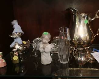decor,silver plate pitcher