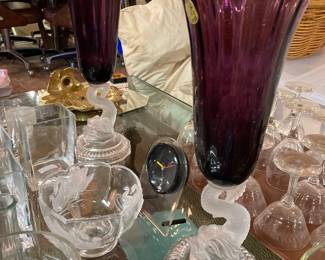 very high end glass vases from France