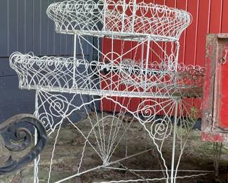 Victorian wire plant stand