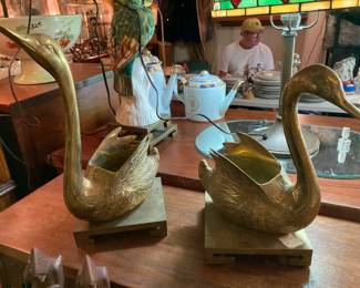 brass swans