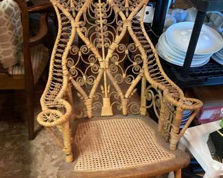 ornate wicker rocking chair