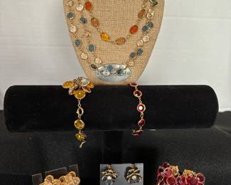 Crystal Earrings, Necklaces, Bracelets Signed