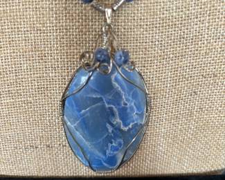 Blue Sodalite Fresh Water Pearls