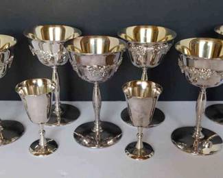 WM Rogers Silver Plate Goblets  Cordials