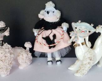 Vintage Pink White Spaghetti Poodles