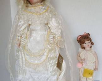 Franklin Mint Bebe Jumeau Bridal Doll WFriend