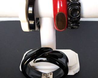 Vintage Plastic Bangle Bracelets Rings