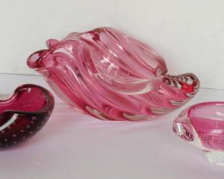 Pink Purple Hand Blown Italian Art Glass