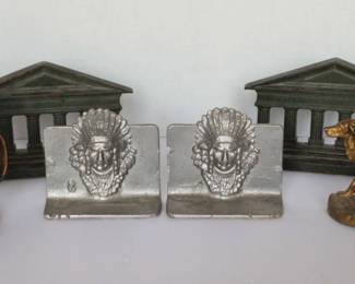 Antique Bronze Metal Bookends