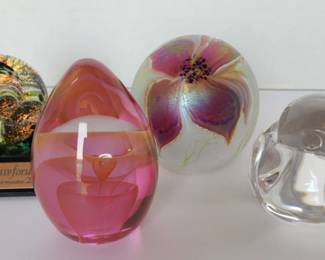 Blown Glass Crystal Paper Weights  All Signed
