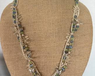 Rare Vintage Eugene Signed Glass  Crystal Bead Necklace