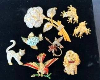 Figural Rhinestone Pins