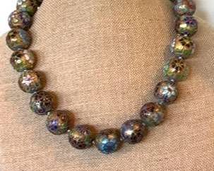 Vintage Large Bead Chinese Enamel 