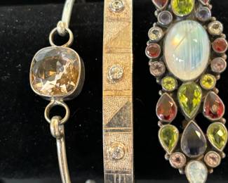 Sterling Stone Pins Bracelets