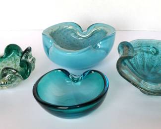 Thats Pretty  Blue  Green Hand Blown Italian Glass