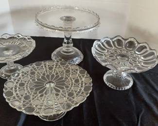 Early American Pattern Glass Cake Plates