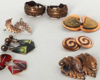 Vintage MidCentury Modern Copper Earrings  Whitting Davis  Engstrom