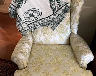Gold wingback chair
