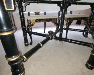 Asian bamboo mid-century dining room table