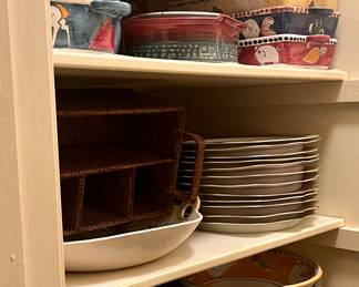 Italian hand painted terra cotta bakeware