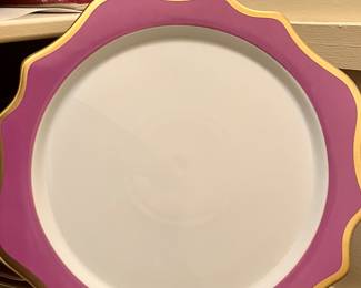 Very fine expensive Anna Weatherly lilac chargers set of 12…these chargers are available online at Neiman Marcus right now for $227 each!