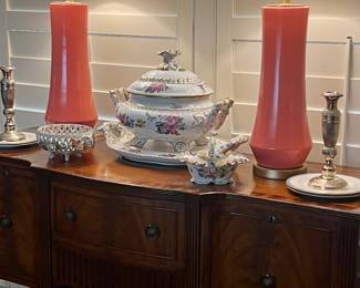 Amazing smaller scale flame mahogany sideboard