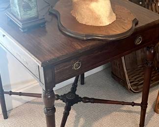 The best English mahogany side table with spindle stretcher circa 1890