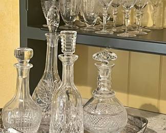 Cut glass decanters
