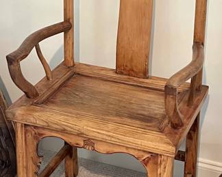 A pair of fine late 1700s bleached elmwood emperor chairs