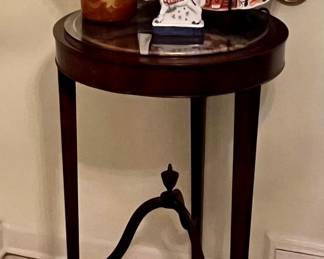 Gorgeous copper lined English Orchid stand or planter with removable glass top