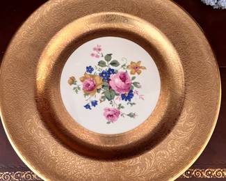 PICKARD set of 8 heavily gilded chargers from the late 1800s