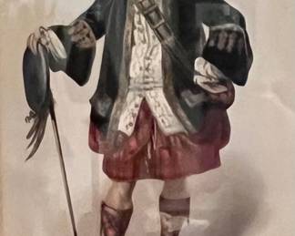 Highland Clans of Scotland 1923…fine antique hand tinted engraving