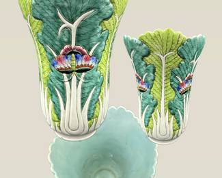 Large antique bok choy vase